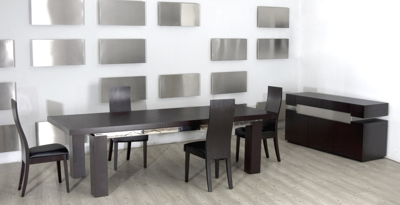 Maxi Modern Dark Oak Dining Table, Large Modern Dining Room Tables