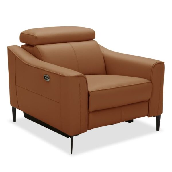 Modern Camel Leather Recliner Chair