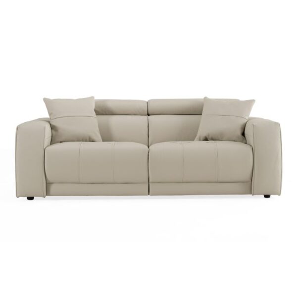 Modern Italian Light Grey Leather