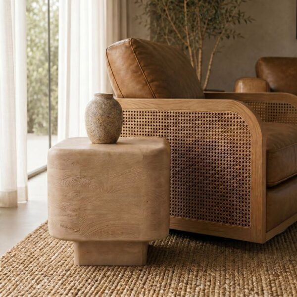 Modern Mango Wood Square End Table