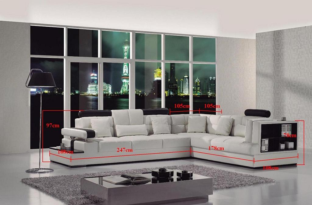 T117 Modern White Leather Sectional Sofa on PopScreen