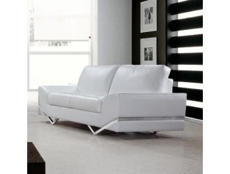 Vanity - Modern White Leather Loveseat