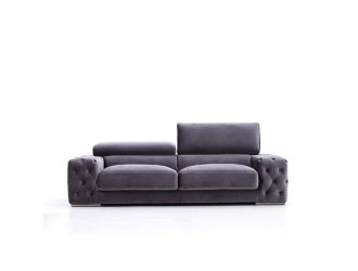 Trisha Modern Grey Fabric Loveseat