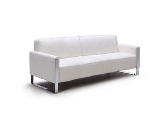 Iris Modern White Leather Loveseat