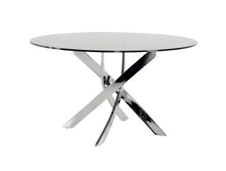 Pyrite Modern Round Glass Dining Table