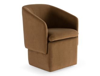 Tassell - Modern Fabric Dining Chair w/ Castor Wheels