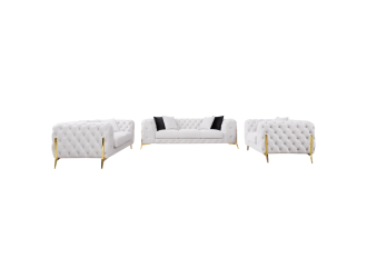 Clarice - Transitional Light Beige Velvet Sofa Set
