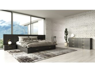 Manchester- Contemporary Dark Grey 4-Piece Bedroom Set