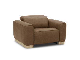 Nouveau Aris - Modern Brown Leather Chair w/ Power Recliner & Headrest