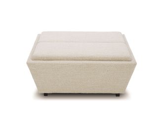 Nouveau Aris - Modern Beige Fabric Ottoman with Storage
