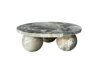Wutai - Modern Faux Marble Concrete Round Coffee Table