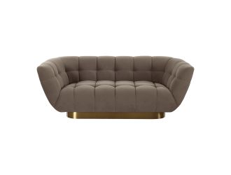 Granby - Glam Fabric and Gold Loveseat