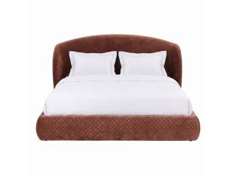 Stephanie - Modern Brown Fabric Bed