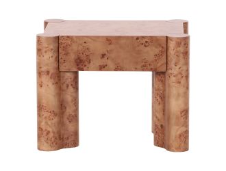 Nouveau Trita - Modern Wide Burl End Table/Nightstand