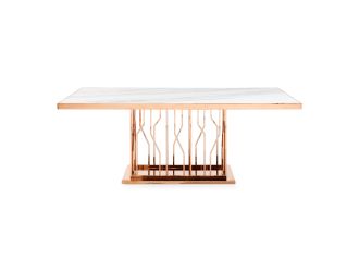 Marston Modern White Marble Dining Table