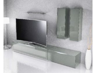 Modena Grey Entertainment Center w/ LED Lighting