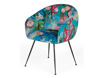 Roxann - Contemporary Floral Velvet Dining Chair