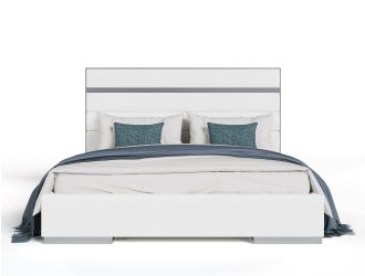 Cartier - Modern White Vegan Leather + Stainless Steel Bed
