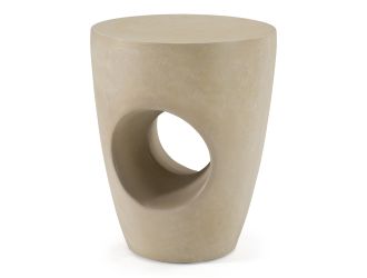 Carville - Modern Beige Fiberform Dining Stool/End Table