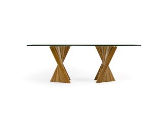 Corbin Mid-Century Glass Dining Table