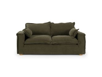 Durbin - Modern Green Fabric Loveseat