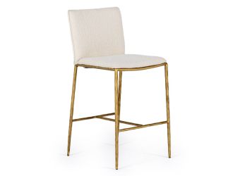 Atlanta - Modern Fabric & Brass Counter Chair