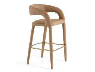 Faerron - Modern Tan Leatherette Bar Chair