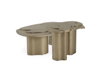 Glimpse - Modern Antique Brass Nesting Coffee Table Set