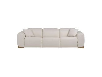 Hagerty - Modern Off-White Fabric Sofa With 2 Power Recliners