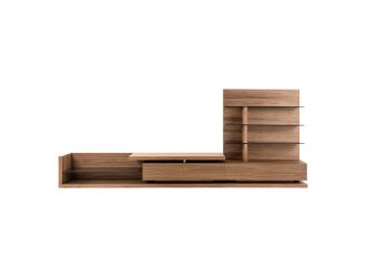 Jefferson - Mid-Century Modern Reversible Walnut Entertainment Center