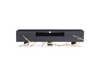Legend Modern Black & Champagne Gold 87" TV Stand