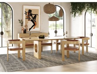 Oshana - Modern White Oak Dining Set