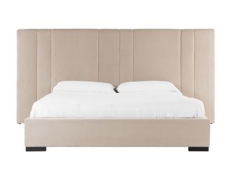 Penelope - Modern Beige Velvet Bed