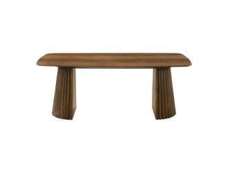 Sacks - Mid-Century Modern Herringbone Walnut Dining Table