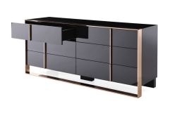 Nova Domus Cartier Modern Black & Rosegold Dresser