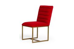 Modrest Barker - Modern Burnt Orange & Brush Gold Dining Chair (Set of 2)
