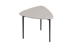 Modrest Andros - White Marble + Black Metal End Table