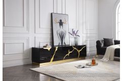 Modrest Aspen - Modern Black & Gold TV Stand