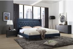 Modrest Wales Modern Blue Fabric Bed