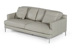 Divani Casa Janina - Modern Light Grey Leather Sofa