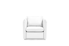 Divani Casa Tamworth - Modern White Leather Swivel Lounge Chair