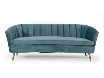 Vaughn Modern Blue Velvet Sofa