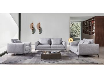 Beaman - Modern Grey Fabric Sofa Set