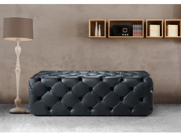 Maria Modern Black Eco-Leather Bench