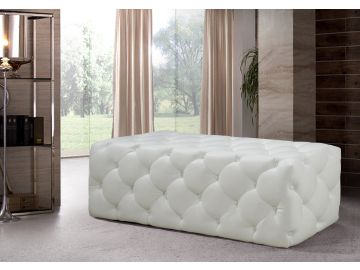Maria Modern White Eco-Leather Bench