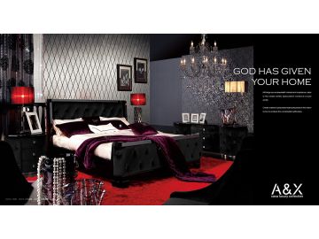 Palace Modern Black Fabric Bed
