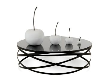4-Piece White Cherry Sculpture Set