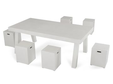 Yem Ivory Concrete Dining Stool