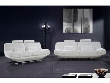 Viper Modern White Bonded Leather Sofa Set