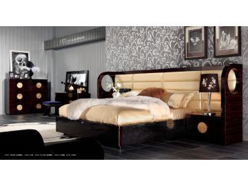 Tuscany Modern Leather and Lacquer Bed